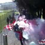 Fumogeni tifosi Pontevalleceppi a Branca